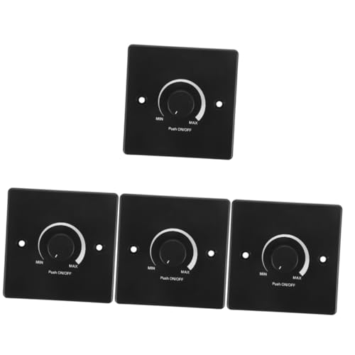 JECOMPRIS 4 Stück 12V Dimmschalter Dimmer Schalter Dimmer für Wohnmobile Dimmer Schalter für Boote Niedervolt Dimmer Yacht schwach schreibtischlampe Wohnmobil Lichtschalter Stk Black von JECOMPRIS