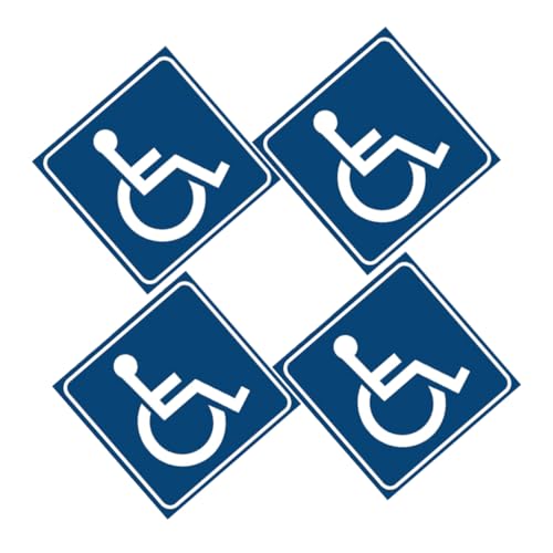 JECOMPRIS 4 Stück -Zugangsschild Abziehbilder für Autos Türaufkleber Behinderten-Badezimmerschild Hilfsgüter für Menschen mit Behinderungen Warnaufkleber für Allergiker Vinyl Blau von JECOMPRIS