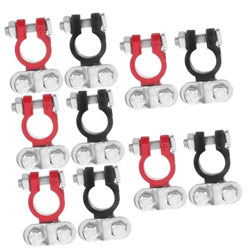 JECOMPRIS 5 Paare Batterieklemmen Ende Crimpen Stollen Clips autobatterie klemmen autobatterie anschlussklemme Polklemmen für Autobatterien Batterieanschluss Kabelklemmen Aluminiumlegierung von JECOMPRIS
