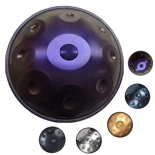 Handpan Drum D-Moll 432Hz/440Hz 9 Töne Handtrommel Handpan Steel Drum für professionelle Aufführungen (D3/A3/bB3/C4/D4/E4/F4/G4/A4) (Color : Purple, Size : 432Hz) von JEDAL