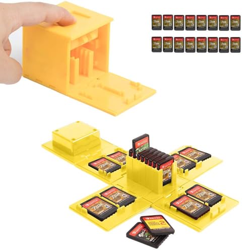 Switch Game Card Case, Game Card Holder für Nintendo Switch Games with 16 Card Slots, Fun Gift für Kids (Pikachu Yellow) von JEETA