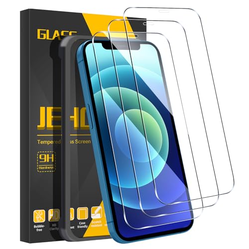 JEHOO 3 Stück für iPhone 12/iPhone 12 Pro Panzer Schutz Glas, Schutzfolie mit Positionierhilfe, Gehärtetes Glas Displayschutz, 9H Härte, Anti-Kratzen, Anti-Bläschen, HD Displayschutz Folie JEHOO 3 Stück für iPhone 12/iPhone 12 Pro Panzer Schutz Glas, Schutzfolie mit Positionierhilfe, Gehärtetes Glas Displayschutz, 9H Härte, Anti-Kratzen, Anti-Bläschen, HD Displayschutz Folie von JEHOO