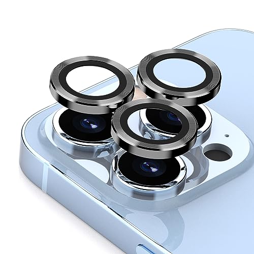 JEHOO 6 Stück Militärschutz Kamera Schutz für iPhone 13 Pro Max/iPhone 13 Pro Kameraschutz, 2 Packungen[Präzise Positionierung][Einfache Installation][Kratzfest] Kameraschutz (Schwarz) von JEHOO