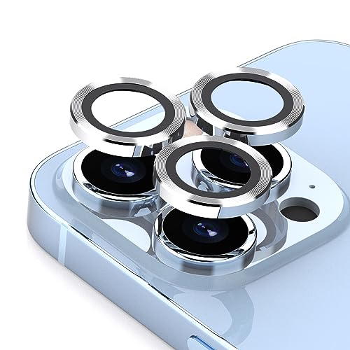 JEHOO 6 Stück Militärschutz Kamera Schutz für iPhone 13 Pro Max/iPhone 13 Pro Kameraschutz, 2 Packungen[Präzise Positionierung][Einfache Installation][Kratzfest] Kameraschutz (Silber) von JEHOO