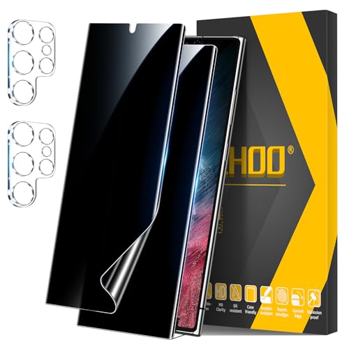 JEHOO für Samsung Galaxy S22 Ultra Sichtschutz Schutzfolie, 2 Stück Anti-Spy Flexibler TPU Schutzfolie und 2 Kameraschutz, Fingerabdrucksensor Kompatible, Anti-Kratzen, Null Blasen, 3D-Gewölbte JEHOO für Samsung Galaxy S22 Ultra Sichtschutz Schutzfolie, 2 Stück Anti-Spy Flexibler TPU Schutzfolie und 2 Kameraschutz, Fingerabdrucksensor Kompatible, Anti-Kratzen, Null Blasen, 3D-Gewölbte von JEHOO