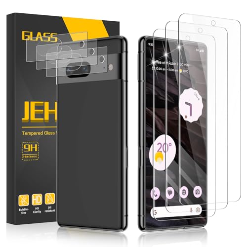 JEHOO für Google Pixel 7a 5G Panzer Schutz Glas, 3 Stück 9H Schutzfolie mit 3 Stück Kameraschutz, Fingerabdrucksensor Kompatible, Anti-Kratzer, Bläschenfrei HD Schutzglas Pixel 7a Displayschutz JEHOO für Google Pixel 7a 5G Panzer Schutz Glas, 3 Stück 9H Schutzfolie mit 3 Stück Kameraschutz, Fingerabdrucksensor Kompatible, Anti-Kratzer, Bläschenfrei HD Schutzglas Pixel 7a Displayschutz von JEHOO