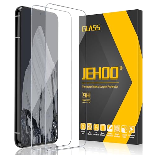 JEHOO 2 Stück für Google Pixel 8 Pro für Panzerglas Schutzfolie, HD Klar Displayschutzfolie Blasenfreie Vollständige Abdeckung Fingerabdruck-ID Unterstützen von JEHOO