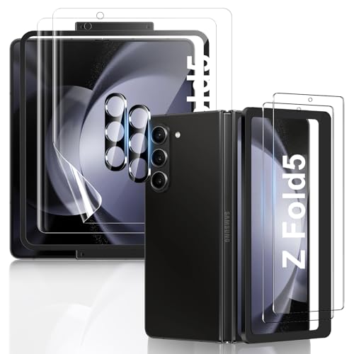 JEHOO für Samsung Galaxy Z Fold 5 Schutzfolie, [2+2+2 Stück] Innere Weiche TPU + Front Panzer Schutz Glas + Metall Kamera Schutz, mit Upgrade Alignment Tool Einfache Installation 2 von JEHOO