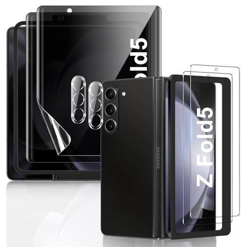 JEHOO für Samsung Galaxy Z Fold 5 Sichtschutz Schutzfolie, [2+2+2 Stück] Innere TPU Sichtschutz + Front Panzer Schutz Glas + Metall Kamera Schutz, mit Upgrade Alignment Tool, Einfache Installation von JEHOO