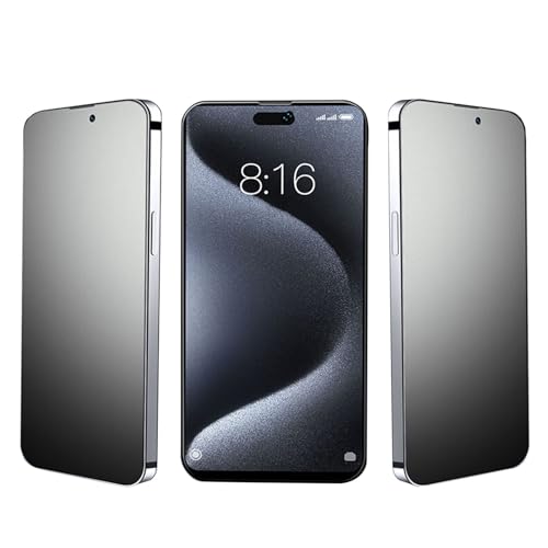 JELLYEA 3 Stück matte Folie für iPhone 15 PRO Privatsphäre gehärtetes Glas Anti-Spionage Vollständige Abdeckung Displayschutzfolie 9H Matt Displayschutzfolie Anti-Spy Anti-Fingerabdruck für Apple 15 von JELLYEA