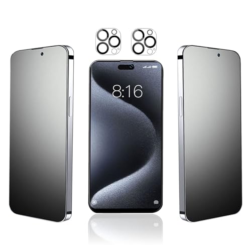 JELLYEA 4 Stück, Sichtschutz Glas (2 Stück) für iPhone 15 Kameraschutz (2 Stück) Anti-Fingerabdrück Anti-Kratzer Anti-Spähen Panzer Schutz Glas für iPhone 15 Schutzfolie Privacy 9H Blasenfreie,6.1” JELLYEA 4 Stück, Sichtschutz Glas (2 Stück) für iPhone 15 Kameraschutz (2 Stück) Anti-Fingerabdrück Anti-Kratzer Anti-Spähen Panzer Schutz Glas für iPhone 15 Schutzfolie Privacy 9H Blasenfreie,6.1” von JELLYEA