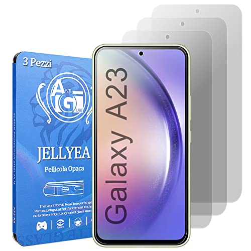 JELLYEA Matt Matt Displayschutzfolie für Samsung Galaxy A23 4G/5G [3 Stück] Gehärtetes Glas, matt, blendfrei, kratzfest, blasenfrei, Displayschutzfolie 9H Displayschutzfolie für Galaxy A23,6,6 Zoll von JELLYEA