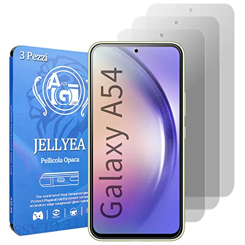 JELLYEA Matt Matt Displayschutzfolie für Samsung Galaxy A54 5G [3 Stück] Gehärtetes Glas, matt, blendfrei, kratzfest, blasenfrei, Displayschutzfolie 9H Displayschutzfolie für Galaxy A54 5G, 6,4 Zoll von JELLYEA