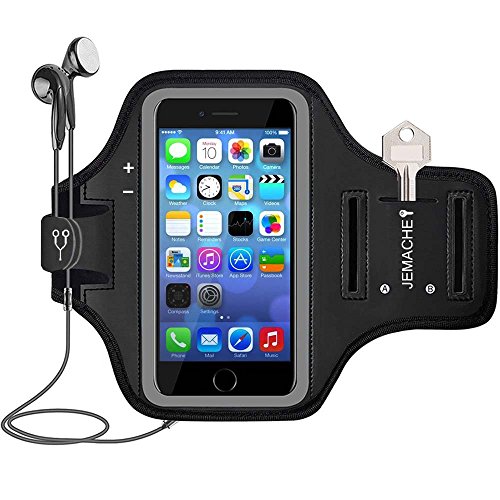 iPhone 5 5S SE(2016), iPod Touch 5th 6th 7th Armband, JEMACHE Run Jog Ride Training Workout Sport Gym Arm Band Case für iPhone 5 5S SE (4,0"), iPod Touch 5th 6th 7th Generation (Schwarz) von JEMACHE