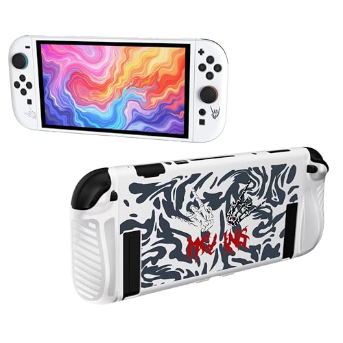 JEMDO Protective Case Compatible with Nintendo Switch 2025 , Ergonomic Comfort Grip TPU Frosted Soft Case with 4 Thumb Grip Caps,Skeleton Fingers JEMDO Protective Case Compatible with Nintendo Switch 2025 , Ergonomic Comfort Grip TPU Frosted Soft Case with 4 Thumb Grip Caps,Skeleton Fingers von JEMDO