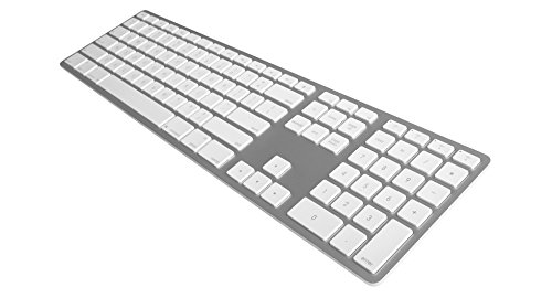 Jenimage Ergonomische Tastatur Kabellos| Design Wireless Tastatur Bluetooth 1 Jahr Batterielaufzeit | Aluminium Funktastatur | Als Mac Keyboard geeignet, silber von JENIMAGE