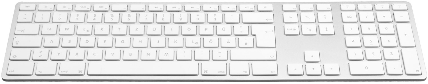 Wireless Aluminium Keyboard (DE) Bluetooth Tastatur silber von JENIMAGE