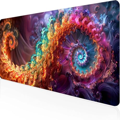 Abstrakt Mauspad 800x400mm, Gaming Mauspad Gelb Unterlage Schreibtisch with Stitched Edges Wassxerdicht Non-Slip Rubber Base Desk Mat für Pc, Büro Gaming Zubehör Laptop, Geschenke für Männer J-7 von JEPGFOU