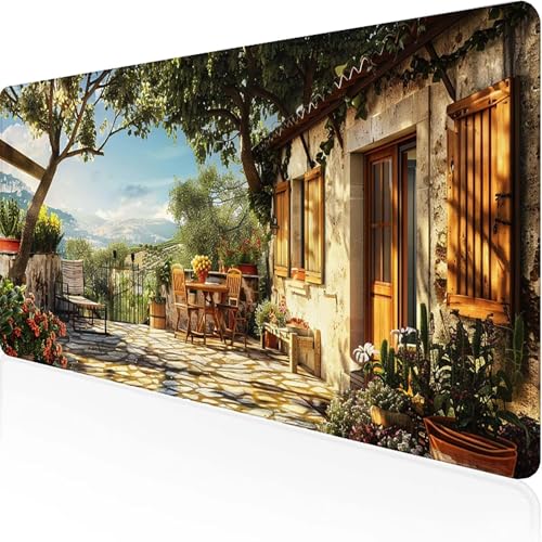 Baum Mauspad 800 x 300 x 3mm, Gaming Mauspad Grün Unterlage Schreibtisch with Stitched Edges Wassxerdicht Non-Slip Rubber Base Desk Mat für Pc, Büro Gaming Zubehör Laptop, Geschenke für Männer K-Y von JEPGFOU