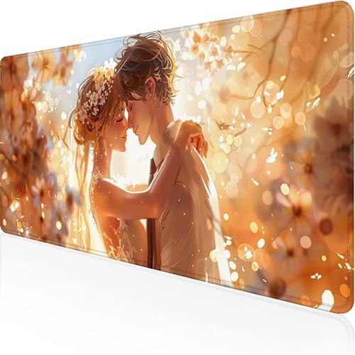 Frau Mauspad 1000x500mm, Gaming Mauspad Gelb Unterlage Schreibtisch with Stitched Edges Wassxerdicht Non-Slip Rubber Base Desk Mat für Pc, Büro Gaming Zubehör Laptop, Geschenke für Männer 8-4 von JEPGFOU