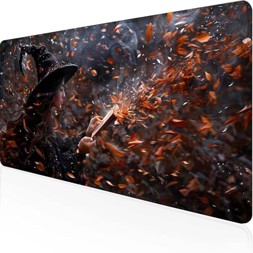 Frau Mauspad 1000x500mm, Gaming Mauspad Schwarz Unterlage Schreibtisch with Stitched Edges Wassxerdicht Non-Slip Rubber Base Desk Mat für Pc, Büro Gaming Zubehör Laptop, Geschenke für Männer G-3 von JEPGFOU
