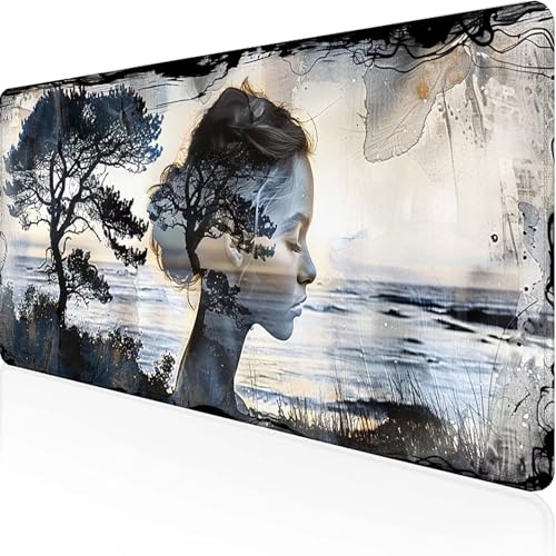 Frau Mauspad 800 x 400 x 3mm, Gaming Mauspad Schwarz Unterlage Schreibtisch with Stitched Edges Wassxerdicht Non-Slip Rubber Base Desk Mat für Pc, Büro Gaming Zubehör Laptop, Geschenke für Männer 8-9 Frau Mauspad 800 x 400 x 3mm, Gaming Mauspad Schwarz Unterlage Schreibtisch with Stitched Edges Wassxerdicht Non-Slip Rubber Base Desk Mat für Pc, Büro Gaming Zubehör Laptop, Geschenke für Männer 8-9 von JEPGFOU