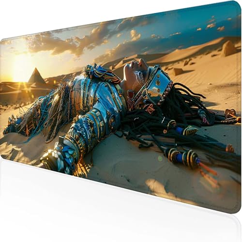 Frau Mauspad 800x300mm, Gaming Mauspad Schwarz Unterlage Schreibtisch with Stitched Edges Wassxerdicht Non-Slip Rubber Base Desk Mat für Pc, Büro Gaming Zubehör Laptop, Geschenke für Männer T-C von JEPGFOU