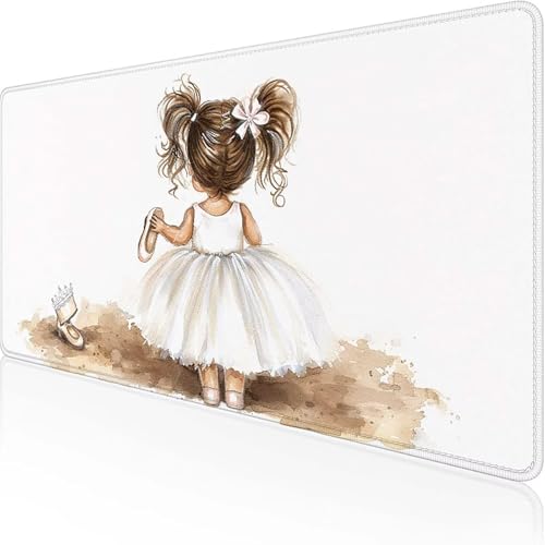 Frau Mauspad 800x400mm, Gaming Mauspad Gelb Unterlage Schreibtisch with Stitched Edges Wassxerdicht Non-Slip Rubber Base Desk Mat für Pc, Büro Gaming Zubehör Laptop, Geschenke für Männer T-C von JEPGFOU