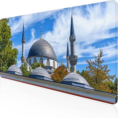 Haus Mauspad 800x300x3 mm, Gaming Mauspad Schwarz Unterlage Schreibtisch with Stitched Edges Wassxerdicht Non-Slip Rubber Base Desk Mat für Pc, Büro Gaming Zubehör Laptop, Geschenke für Männer I-9 von JEPGFOU