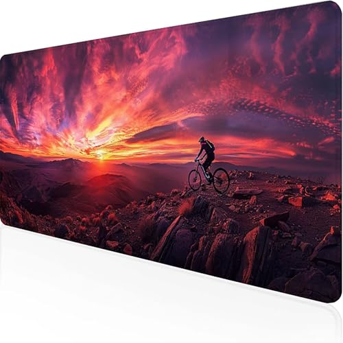 Himmel Mauspad 800x400x3mm, Gaming Mauspad Rosa Unterlage Schreibtisch with Stitched Edges Wassxerdicht Non-Slip Rubber Base Desk Mat für Pc, Büro Gaming Zubehör Laptop, Geschenke für Männer Q-C von JEPGFOU