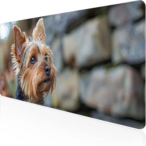 Hund Mauspad 1500x800mm, Gaming Mauspad Schwarz Unterlage Schreibtisch with Stitched Edges Wassxerdicht Non-Slip Rubber Base Desk Mat für Pc, Büro Gaming Zubehör Laptop, Geschenke für Männer 5-8 von JEPGFOU