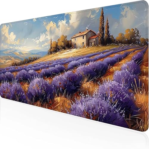 Mauspad Blume Mousepad XXL 1200x600x3mm Lila Gaming Mauspad With Stitched Edges Wasserdicht Rutschfest Maus Pad für Bürozubehör Laptop Verbessert Präzision und Geschwindigkei, Geschenke für Männer U-Z von JEPGFOU