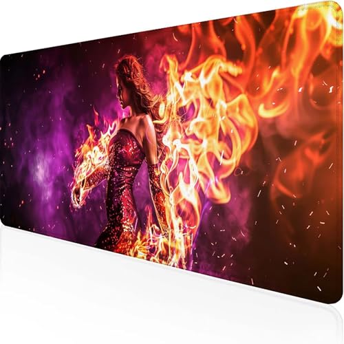 Mauspad Frau Mousepad XXL 900x400mm Gelb Gaming Mauspad with Stitched Edges Wasserdicht rutschfest Maus Pad für Bürozubehör Laptop Verbessert Präzision und Geschwindigkei, Geschenke für Männer D-U von JEPGFOU