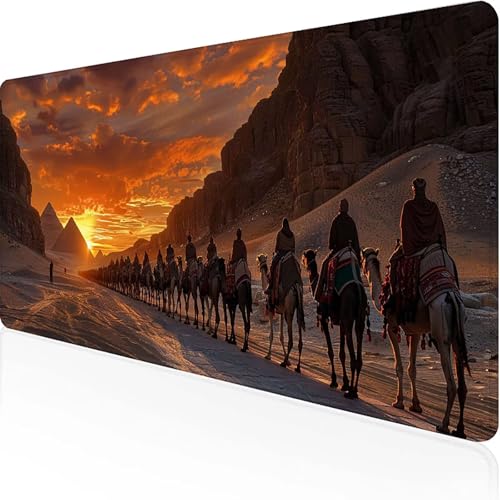 Mauspad Kamel Mousepad XXL 700x300x3mm Gelb Gaming Mauspad with Stitched Edges Wasserdicht rutschfest Maus Pad für Bürozubehör Laptop Verbessert Präzision und Geschwindigkei, Geschenke für Männer 2-M von JEPGFOU