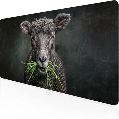 Mauspad Schaf Mousepad XXL 700x300mm Schwarz Gaming Mauspad With Stitched Edges Wasserdicht Rutschfest Maus Pad für Bürozubehör Laptop Verbessert Präzision und Geschwindigkei, Geschenke für Männer 9-A Mauspad Schaf Mousepad XXL 700x300mm Schwarz Gaming Mauspad With Stitched Edges Wasserdicht Rutschfest Maus Pad für Bürozubehör Laptop Verbessert Präzision und Geschwindigkei, Geschenke für Männer 9-A von JEPGFOU