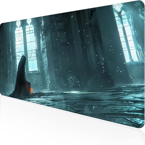 Menschen Mauspad 1000x500x3mm, Gaming Mauspad Schwarz Unterlage schreibtisch With Stitched Edges Wassxerdicht Non-Slip Rubber Base Desk Mat für Pc, Büro Gaming Zubehör Laptop, Geschenke für Männer O-3 von JEPGFOU