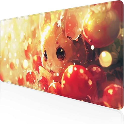 Tier Mauspad 1000x500x3 mm, Gaming Mauspad Rot Unterlage Schreibtisch with Stitched Edges Wassxerdicht Non-Slip Rubber Base Desk Mat für Pc, Büro Gaming Zubehör Laptop, Geschenke für Männer W-Q von JEPGFOU