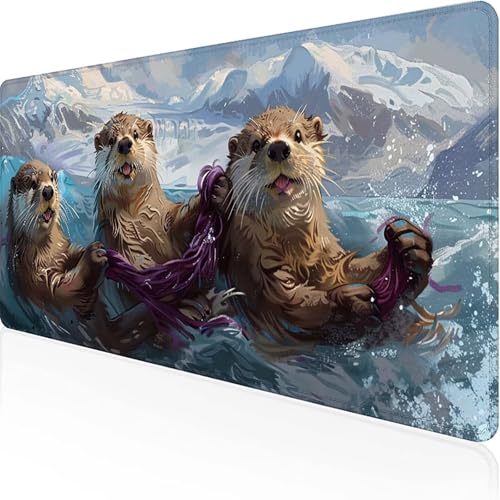 Tier Mauspad 1500x800x3 mm, Gaming Mauspad Gelb Unterlage Schreibtisch with Stitched Edges Wassxerdicht Non-Slip Rubber Base Desk Mat für Pc, Büro Gaming Zubehör Laptop, Geschenke für Männer H-R von JEPGFOU