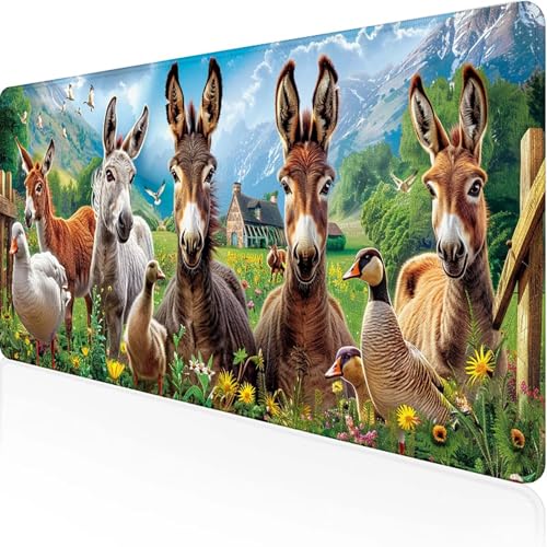 Tier Mauspad 600x300x3 mm, Gaming Mauspad Gelb Unterlage Schreibtisch with Stitched Edges Wassxerdicht Non-Slip Rubber Base Desk Mat für Pc, Büro Gaming Zubehör Laptop, Geschenke für Männer H-J von JEPGFOU
