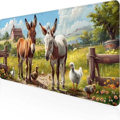 Tier Mauspad 800x400mm, Gaming Mauspad Grün Unterlage Schreibtisch with Stitched Edges Wassxerdicht Non-Slip Rubber Base Desk Mat für Pc, Büro Gaming Zubehör Laptop, Geschenke für Männer 1-7 von JEPGFOU