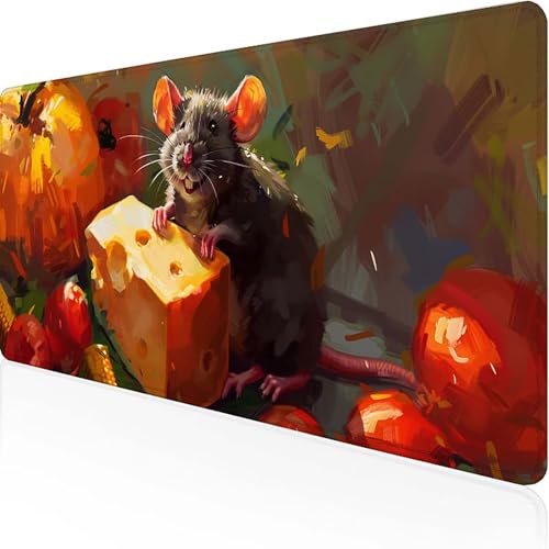 Tier Mauspad 800x400mm, Gaming Mauspad Schwarz Unterlage Schreibtisch with Stitched Edges Wassxerdicht Non-Slip Rubber Base Desk Mat für Pc, Büro Gaming Zubehör Laptop, Geschenke für Männer 0-Q von JEPGFOU