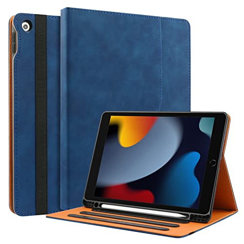 iPad 5.,6. Generation Hülle, iPad 9.7 Hülle, iPad Air 2,iPad Air 1 Hülle Cover für 2018/2017/2014/2012 Modell mit Stifthalter, Tasche, Auto Sleep/Wake, Multiple View Flügelwinkel (Flügelwinkel Blau) von JESROWA