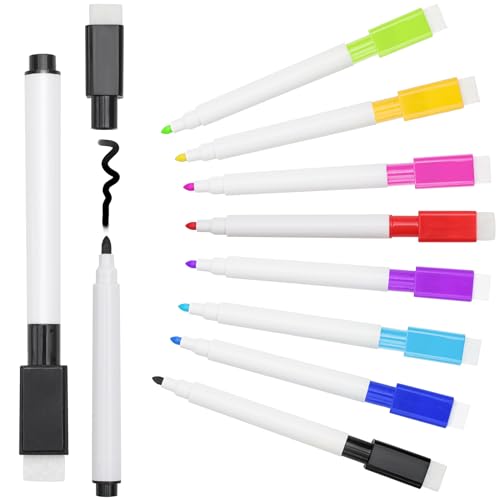 JETOP 20 Stück Whiteboard Stifte Abwischbar 8 Farbe Whiteboard Marker mit Schwamm Dry Erase Marker Magnetisch Folienstift für Büro, Schule, Zuhause,3 in 1 Whiteboard Stifte (11.3 X 1 cm) von JETOP