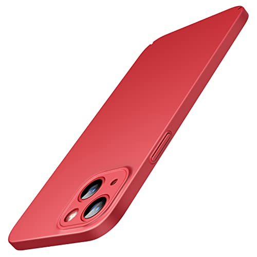 JETech Aufgerüstet Dünn (0,85 mm Dünn) Hülle für iPhone 14 6,1 Zoll, Kameraschutz Vollständiger Schutz, Ultradünn Leichtes Handyhülle Mattes Hartes PC Schutzhülle (Rot) von JETech