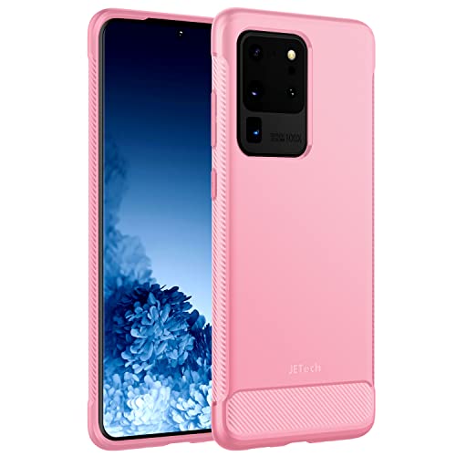 JETech Dünne Hülle für Samsung Galaxy S20 Ultra 5G (2020), Dünne Handyhülle mit Stoßdämpfung und Kohlefaser Design (Rosa) von JETech