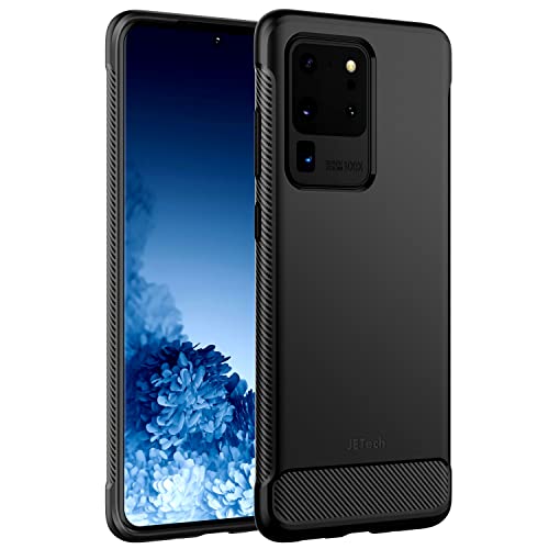 JETech Dünne Hülle für Samsung Galaxy S20 Ultra 5G (2020), Dünne Handyhülle mit Stoßdämpfung und Kohlefaser Design (Schwarz) von JETech