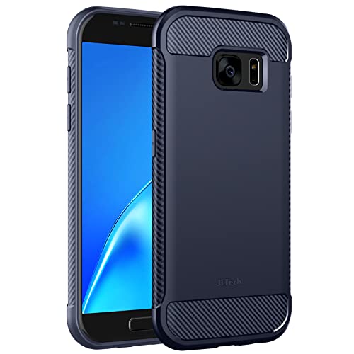 JETech Dünne Hülle für Samsung Galaxy S7, Dünne Handyhülle mit Stoßdämpfung und Kohlefaser Design (Blau) von JETech