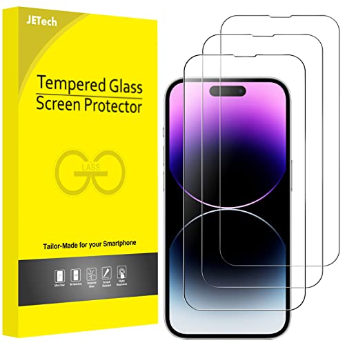 JETech Full Screen Schutzfolie für iPhone 14 Pro 6,1 Zoll, 9H Panzer Schutz Glas Folie Displayschutz Hat Keinen Einfluss auf die Hülle, HD Klar, 3 Stück von JETech
