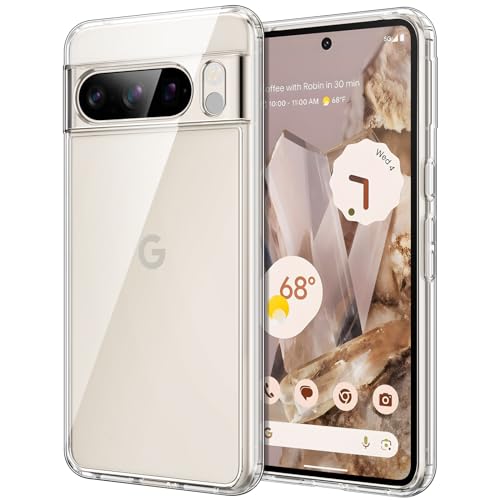JETech Hülle für Google Pixel 8 Pro 6,7 Zoll 2023, Nie Vergilbung Stoßfest Handyhülle, Anti-Kratzt Harte PC Rückseite Schutzhülle (Durchsichtig) von JETech