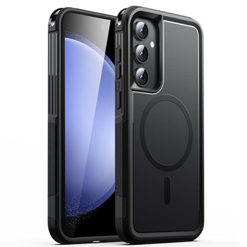 JETech Hülle für Samsung Galaxy S23 FE 6,4 Zoll, Kompatibel mit MagSafe Zubehör, Schwerlast Dual Layer Robust Schutz Stoßfeste Magnetische Handyhülle (Schwarz) von JETech
